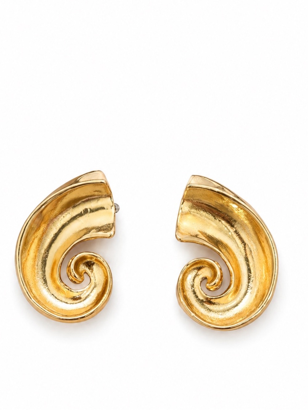Zara Sculpted Gold Swirl Clip-On Earrings